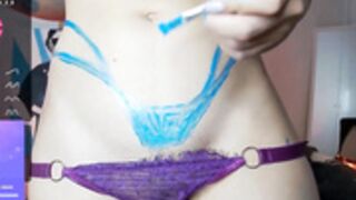 anniehillofficial_  230714 sexy body paint, pussy peek