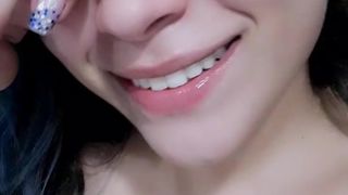 Latin Teen with Big tits, suck dildo