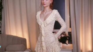 CindyGarrison 2026-07-17 See-through White Bra & Thong